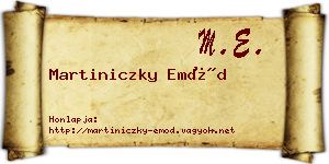 Martiniczky Emőd névjegykártya